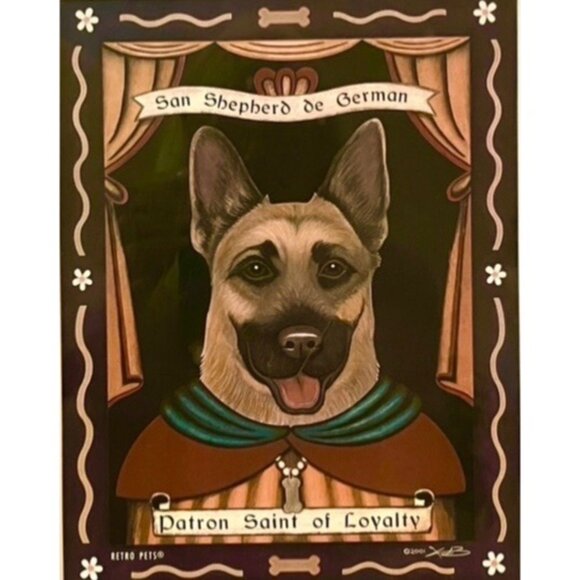 Wood Frame GERMAN SHEPHERD Wall ART "Patron Saint of Loyalty"-Krista Brooks - Picture 2 of 14